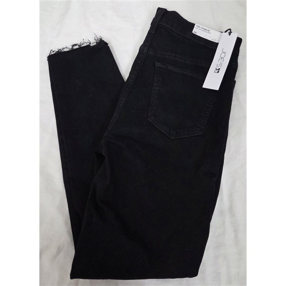 NWT Joe's Jeans 30 Charlie high Rise Skinny Ankle Distressed Black Jeans 130522